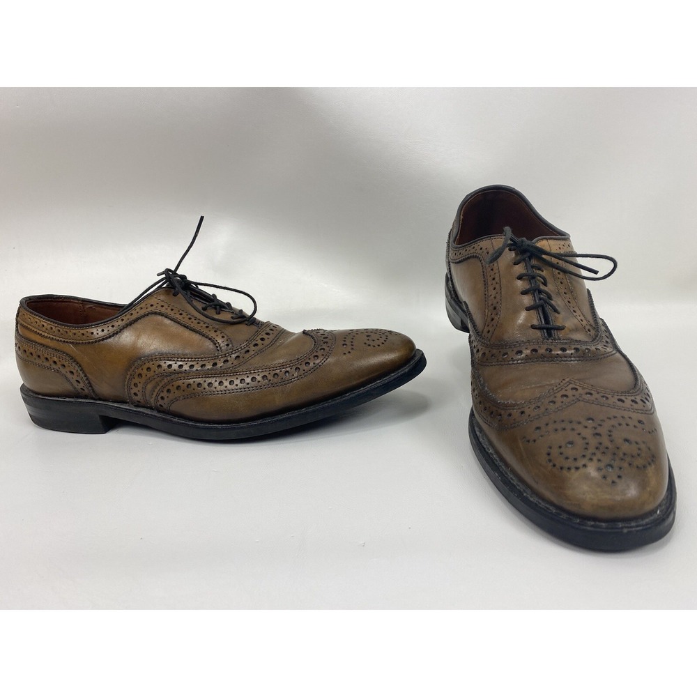 Allen Edmonds MCALLISTER Dainite Wingtip Oxfords 10.5 B Chocolate Brown Shoes